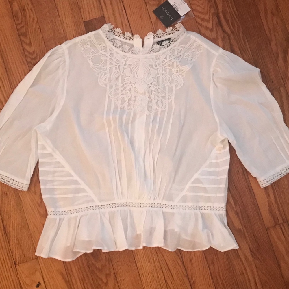 Topshop Vintage White Top